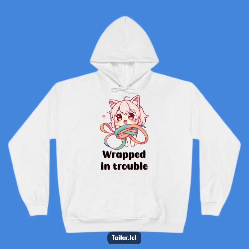 Funny Tangled Ribbon Hoodie: Cozy Comfort Meets Hilarious Mishaps for Ultimate Warmth