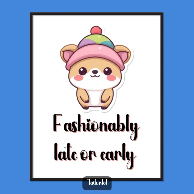 Free Printable Hat Model Animal Wall Art - Funny Downloadable Fashion Decor Gift