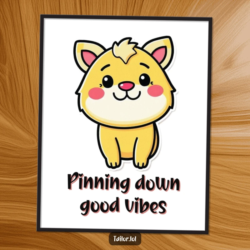 Funny Free Printable wall art of a determined animal cheerfully pinning fabric, embodying focused creativity and craftsmanship.