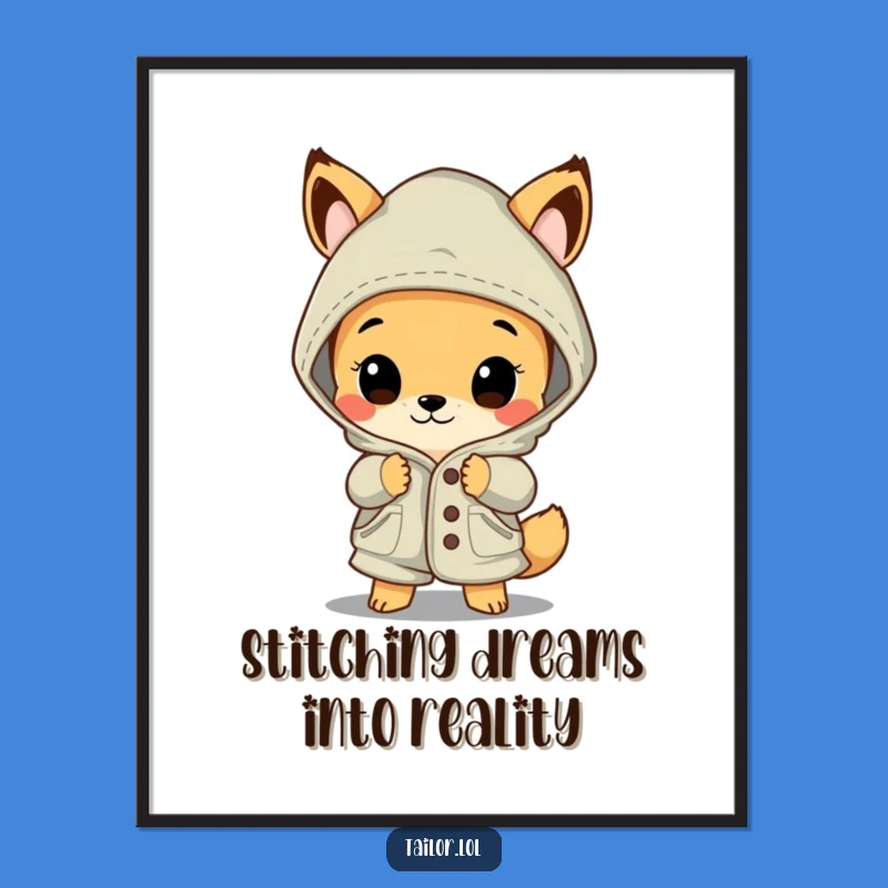 Free Printable Wall Art: Admiring Stitching, Big Garment, Funny Downloadable Art