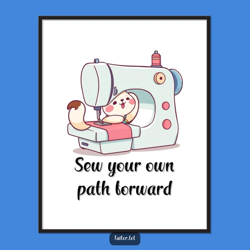 Free Printable Wall Art: Hilarious Animal Sewing Machine Struggle for Quirky Decor!