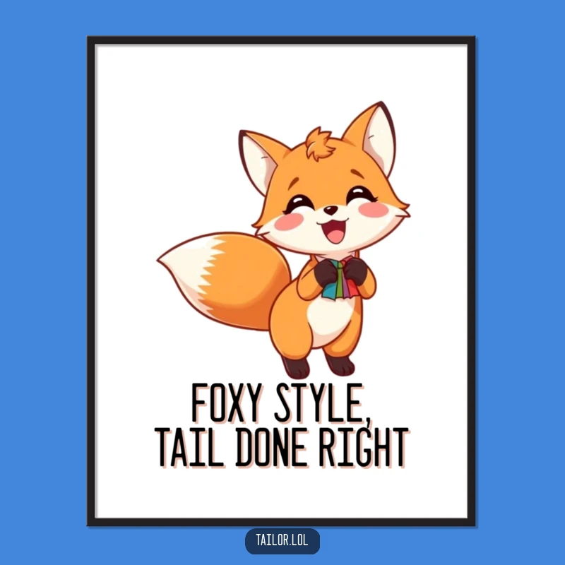 Free Printable Wall Art: Humorous Fox Tailoring Decor, Hilarious Downloadable Art Gift