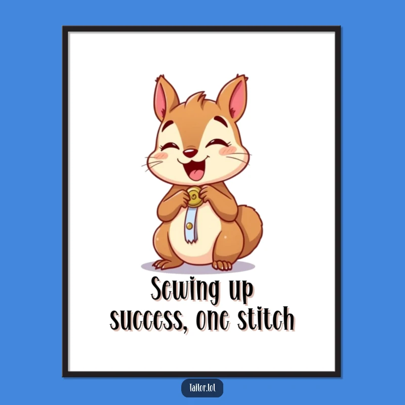 Free Printable Wall Art: Squirrel Tailor, Funny Downloadable Decor for Crafty Spaces!