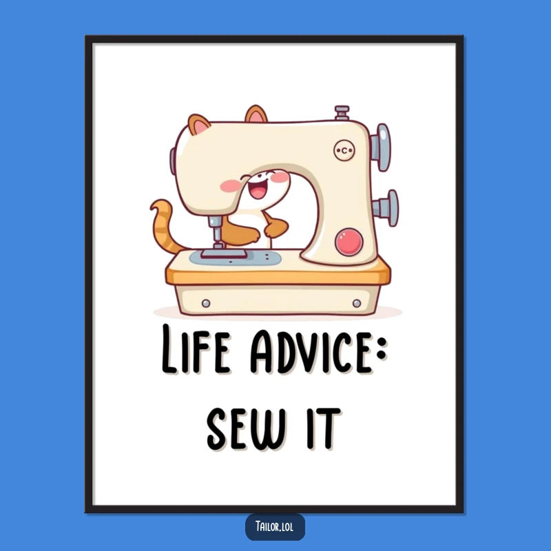 Funny Free Printable Wall Art: Adorable Animal Sewing Machine Decor
