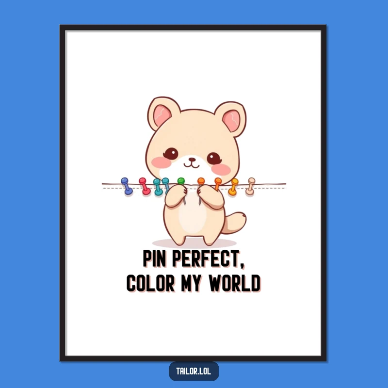 Funny Free Printable Wall Art: Cheerful Pinning Animal, Downloadable Decor for Creative Spaces