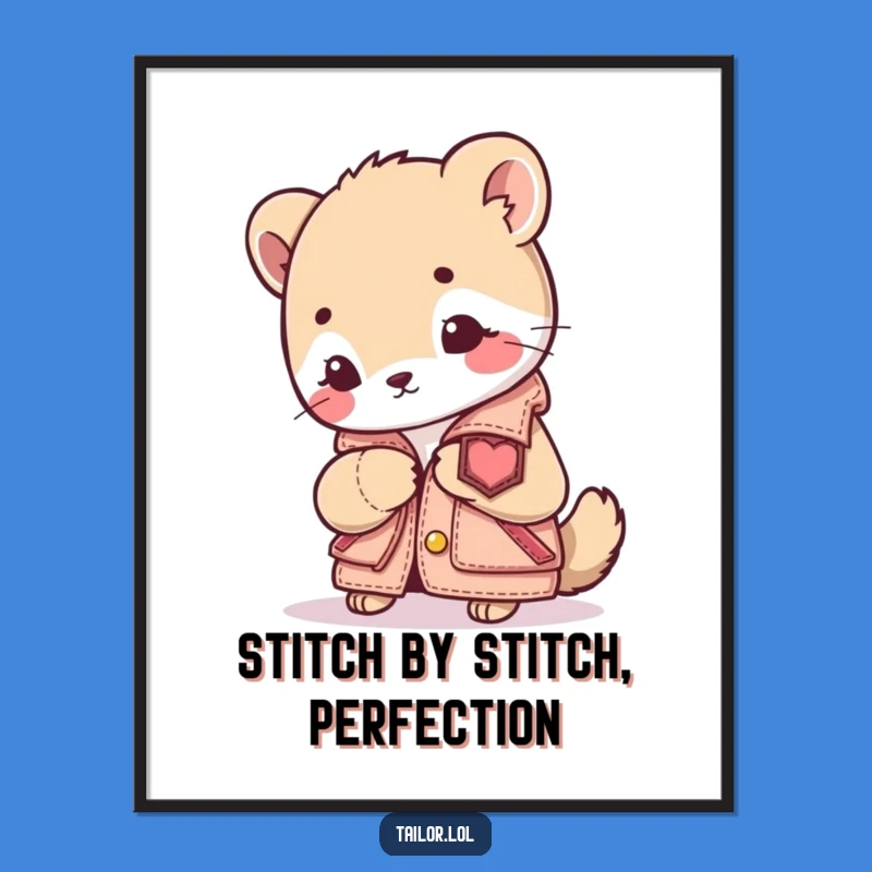 Funny Free Printable Wall Art: Focused Sewing Animal, Downloadable Decor for Crafters' Nooks