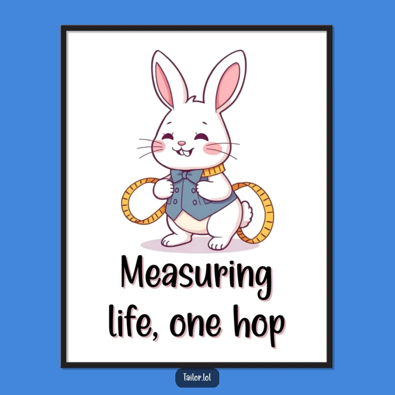 Funny Free Printable Wall Art: Joyful Rabbit Tailor, Hilarious Downloadable Decor