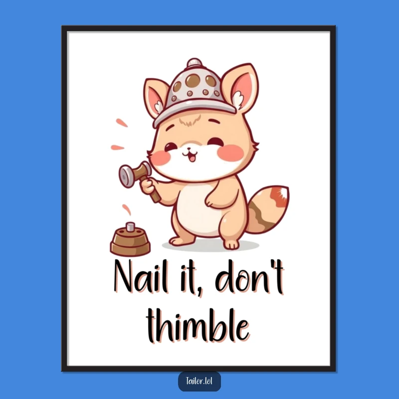Funny Free Printable Wall Art: Thimble Hat Hammering Decor