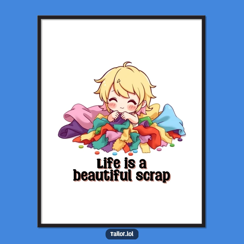 Funny Free Printable Wall Art - Vibrant Fabric Scrap Decor