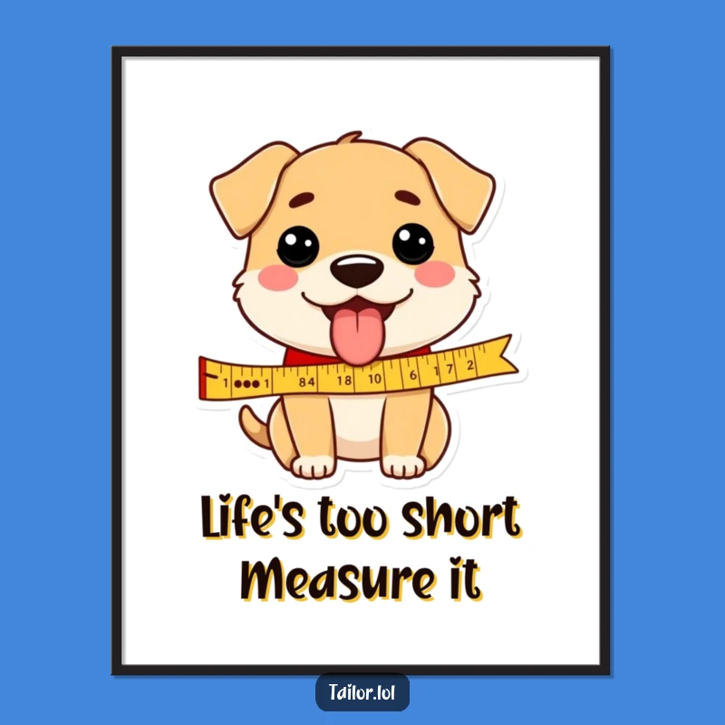 Free Printable Wall Art: Funny Dog Measuring Fun - Downloadable Humorous Home Decor
