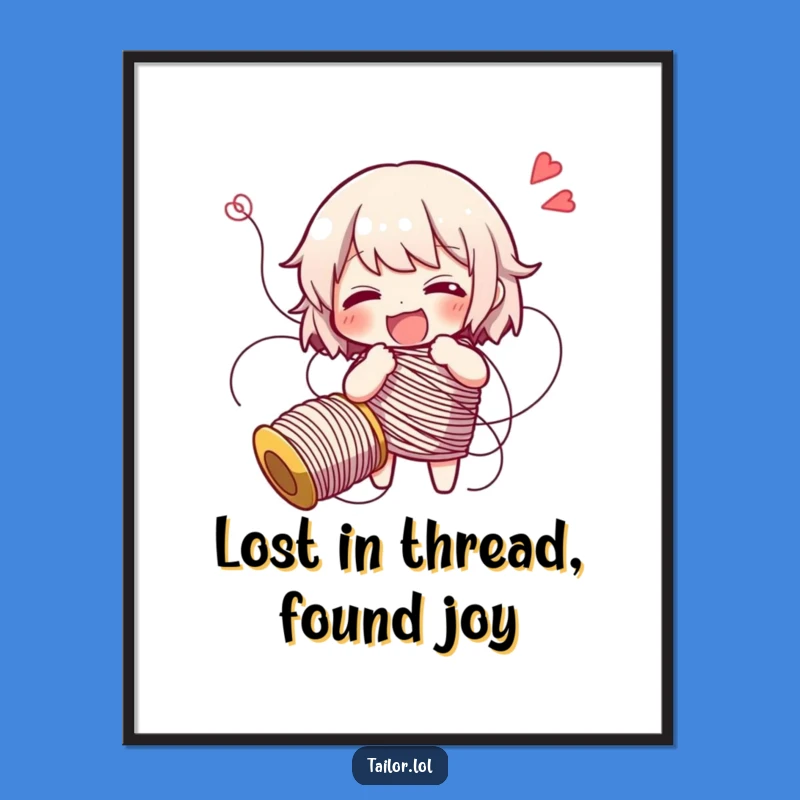 Funny Free Printable Wall Art: Tangled Thread Character - Whimsical Downloadable Decor