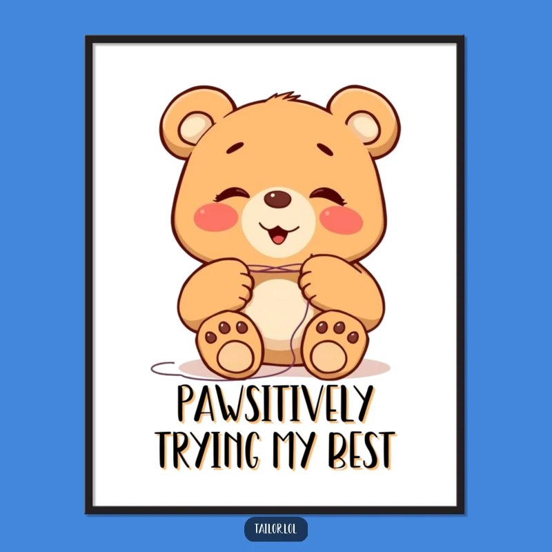 Quirky Free Printable Wall Art: Bear's Big Paws Humor Downloadable Decor