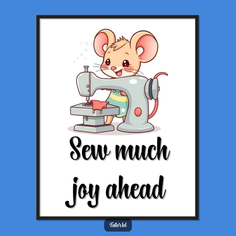 Funny Free Printable Kawaii Mouse Tailor Wall Art: Hilarious Downloadable Decor for Crafters
