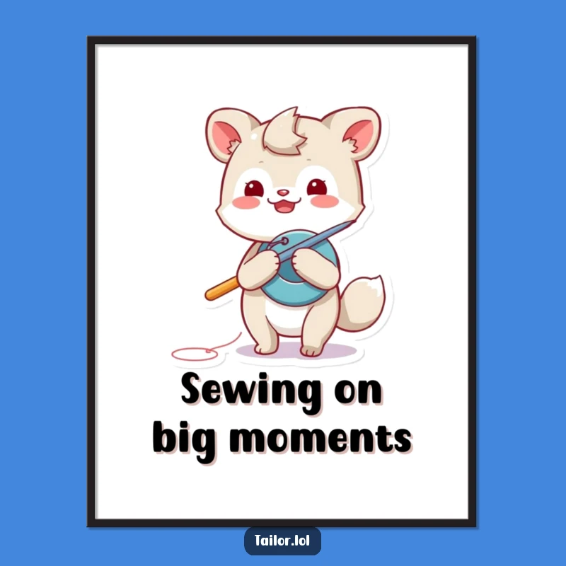 Free Printable Wall Art: Giant Needle, Button Sew, Funny Downloadable Art