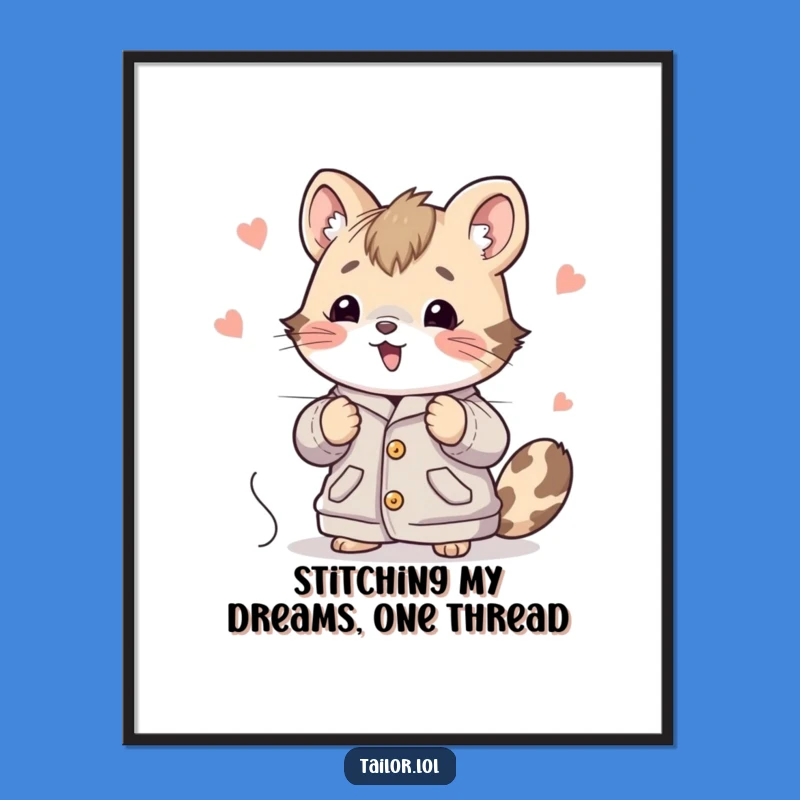 Sewing Critter Free Printable Wall Art: Cute Cartoon Downloadable for Crafty Spaces