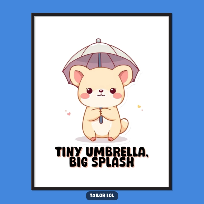 Free Printable Wall Art: Thimble Umbrella Animal, Funny Quirky Decor