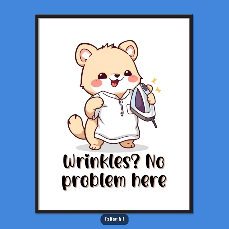 Free Printable Wall Art: Happy Ironing Animal for a Tidy & Cheerful Decor!