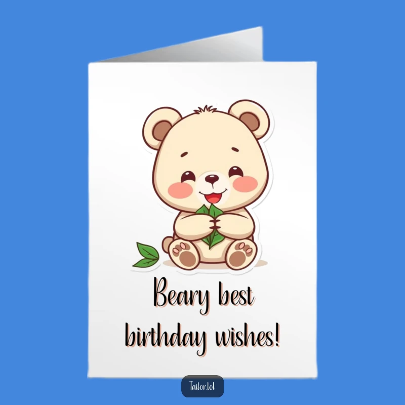 Free Printable Birthday Card: Funny Bear Crafting Joy, Perfect Downloadable Gift