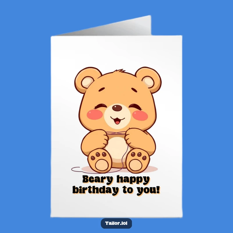 Giggle-Worthy Free Printable Birthday Card: Bear's Big Paws Humor Downloadable Gift