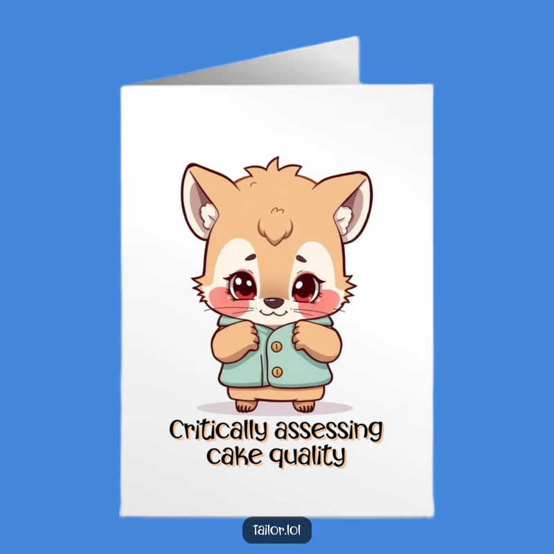 Free Printable Birthday Card: Curious Animal Critic, Funny Downloadable Gift