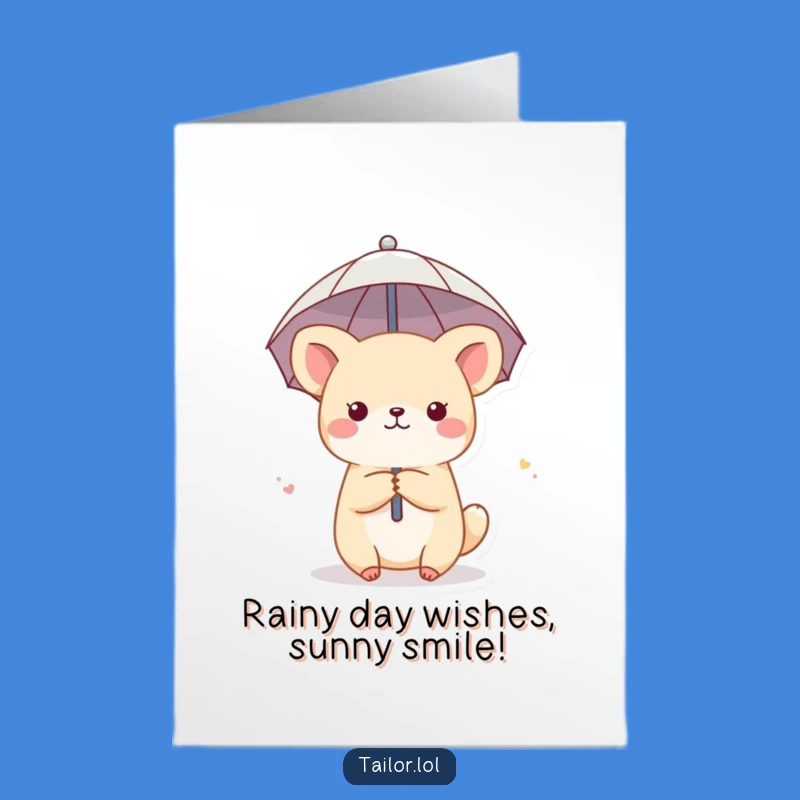 Free Printable Birthday Card: Cute Animal Thimble Umbrella, Funny Downloadable Gift