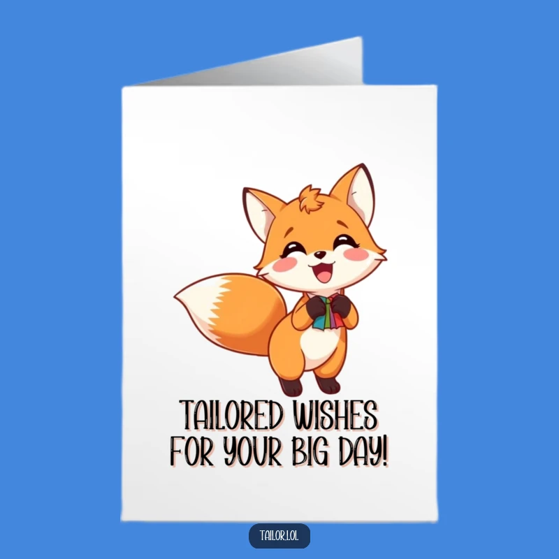 Free Printable Birthday Card: Funny Fox Tailoring Surprise, A Hilarious Downloadable Gift
