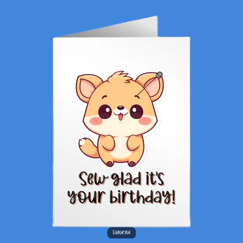 Free Printable Birthday Card: Surprised Animal, Sewing Humor Downloadable