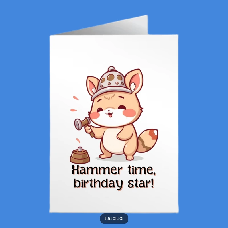 Free Printable Birthday Card: Hammer Time Animal DIY Gift