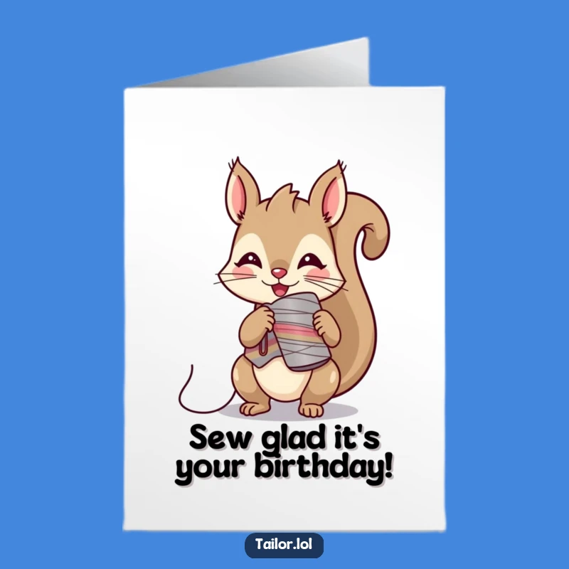 Naughty Free Printable Birthday Card: Kawaii Squirrel Thief DIY Downloadable Gift