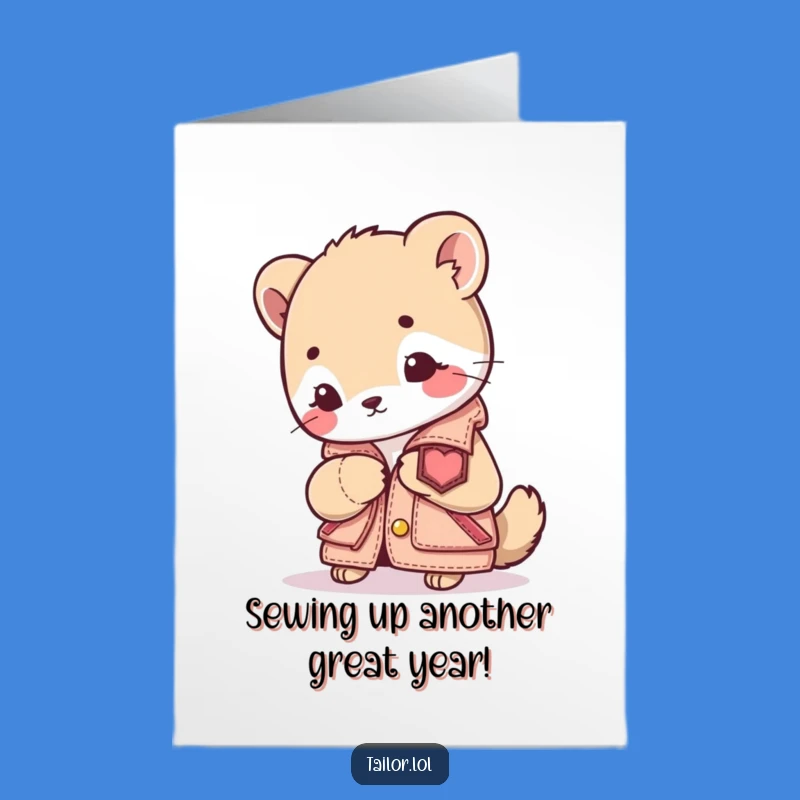 Free Printable Birthday Card: Sewing Animal, Focused DIY Downloadable Gift for Crafters