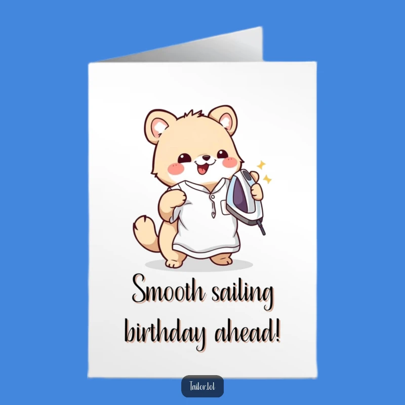 Free Printable Birthday Card: Happy Animal Ironing for a Smooth Celebration!
