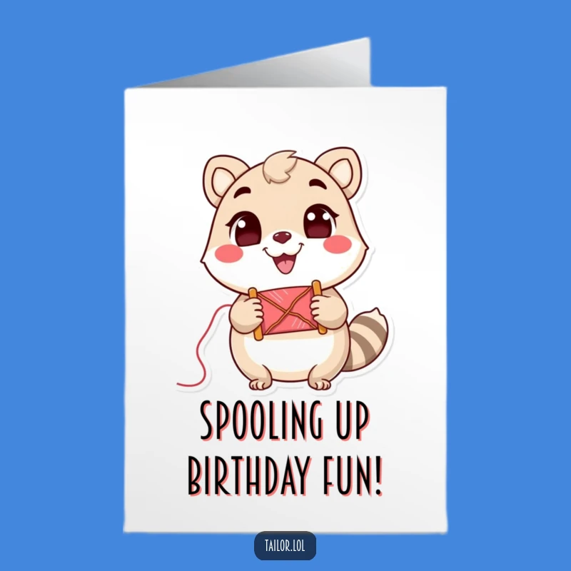 Free Printable Birthday Card: Funny Animal Thread, Perfect Humorous Downloadable Gift