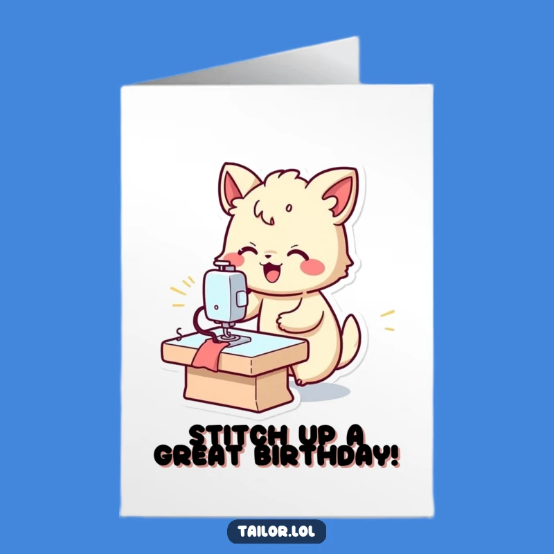 Free Printable Fast Sewing Animal Birthday Card - Funny Downloadable Crafter Gift