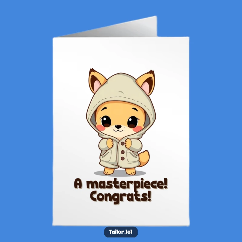 Free Printable Congrats Card: Admiring Stitching, Big Garment, Funny Downloadable Gift