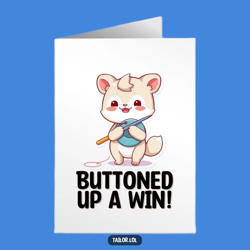Free Printable Congrats Card: Giant Needle, Button Sew, Funny Downloadable Gift
