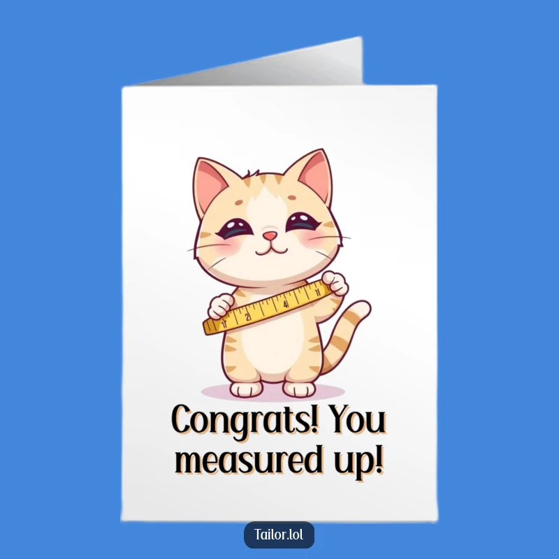 Free Printable Cute Cat Congratulations Card - Funny Measurement Downloadable