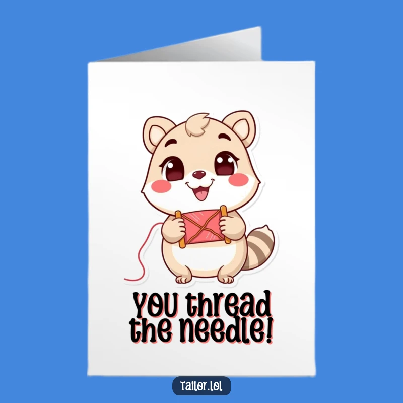 Free Printable Congrats Card: Funny Animal Thread, Cheerful Downloadable Gift