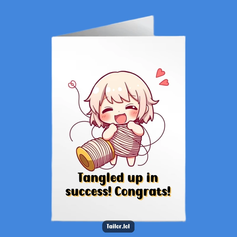 Free Printable Congrats Card: Tangled Thread Character - Witty Downloadable Gift