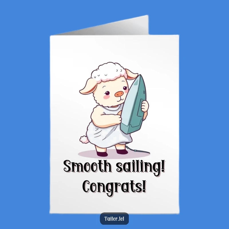Free Printable Congratulations Card: Sheep Smooths Out Success - Downloadable Funny DIY