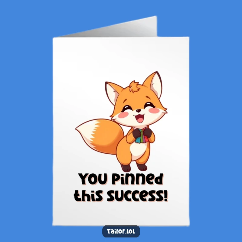 Free Printable Congratulations Card: Whimsical Fox Tailoring Joy, A Downloadable Gift Surprise