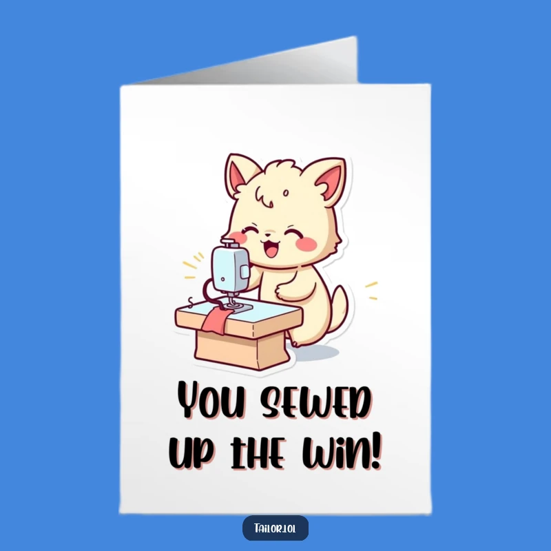 Free Printable Fast Sewing Animal Congrats Card - Funny Downloadable Maker Gift