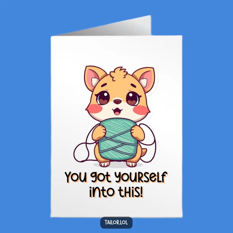 Free Printable Tangled Animal Congrats Card: Funny Thread Surprise Downloadable