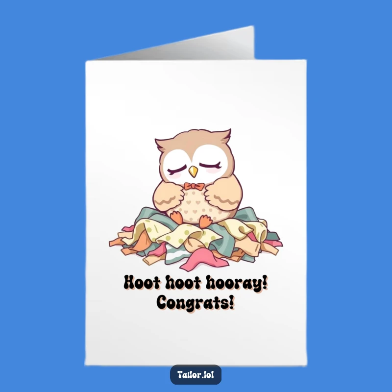 Restful Free Printable Congrats Card: Kawaii Owl Fabric Dreamer DIY Downloadable Gift