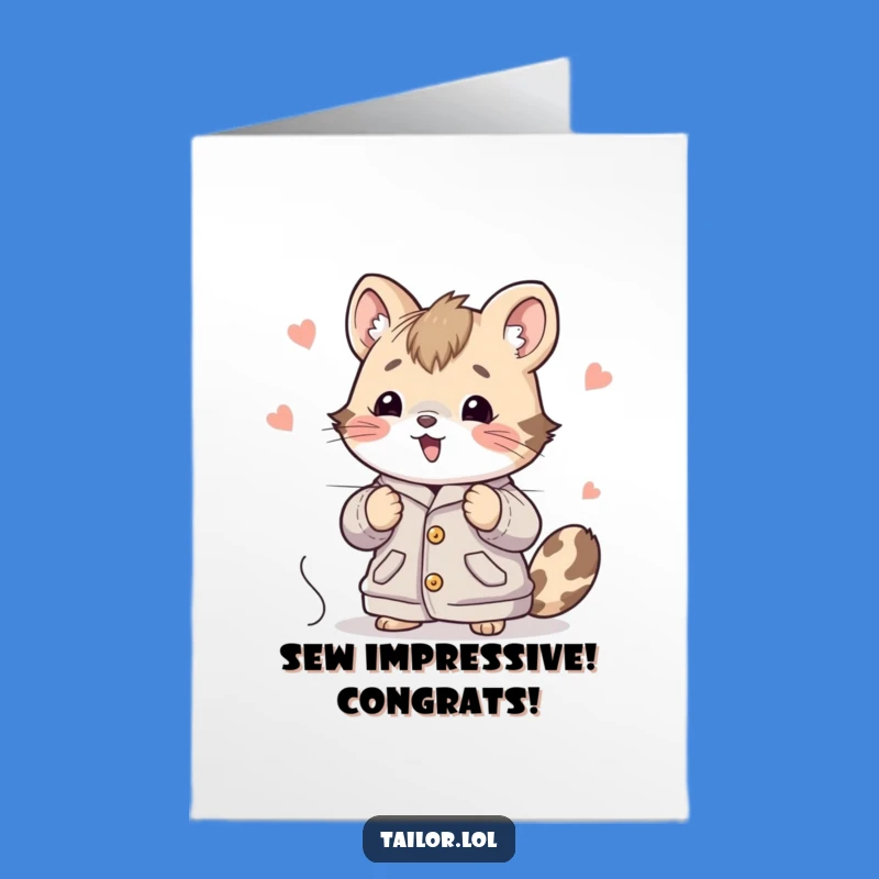 Crafty Animal Free Printable Congrats Card: Downloadable for Sewing Success