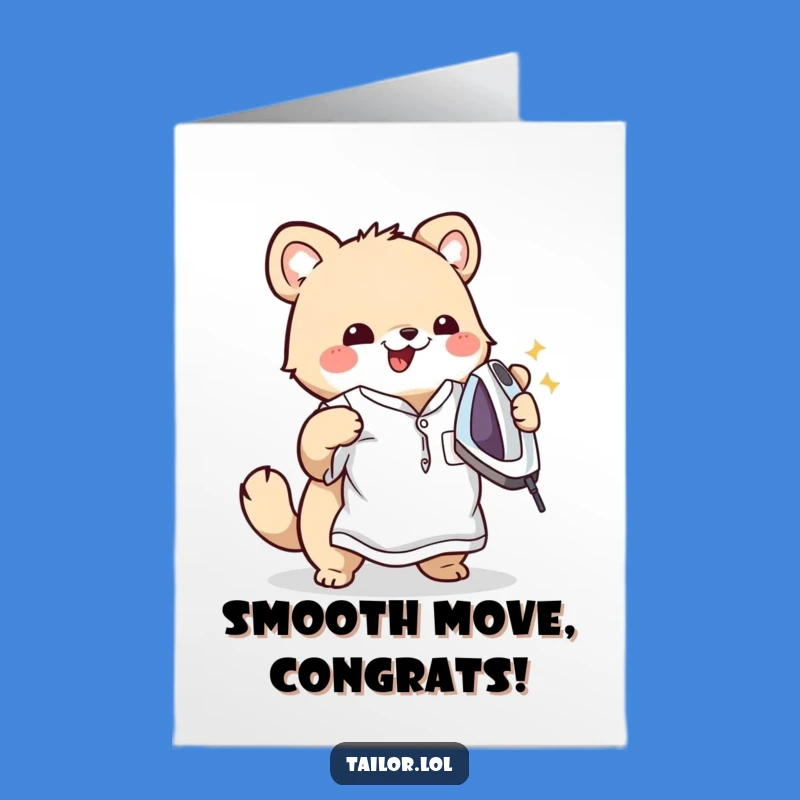 Free Printable Congrats Card: Tidy Animal Congratulates Your Polished Success!