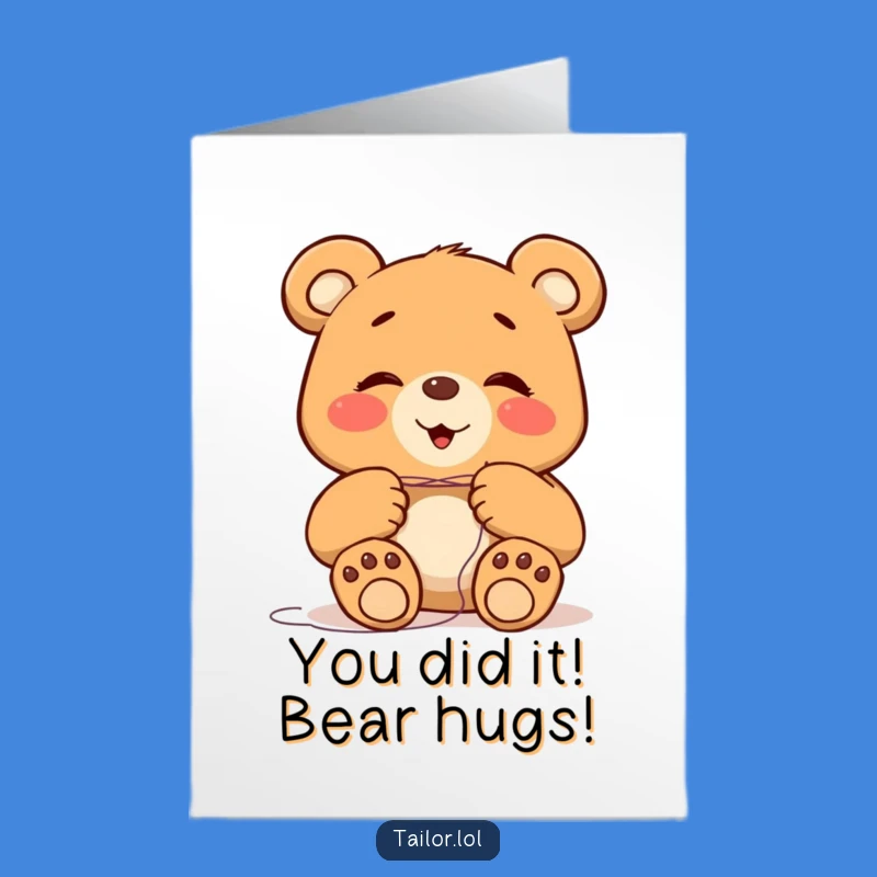 Hilarious Free Printable Congrats Card: Bear's Big Paws Humor Downloadable Gift