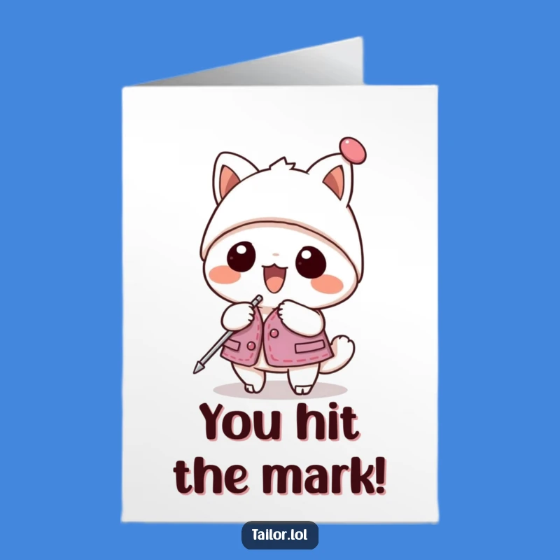 Free Printable Kawaii Pin Master Congrats Card: Sharp Downloadable Gift for Successes!