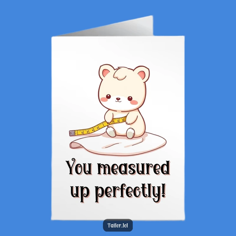 Free Printable Congrats Card: Cute Fabric Measurer, DIY Funny Achievement Art