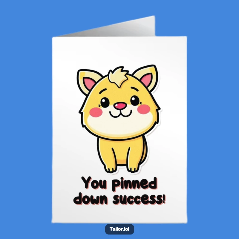 Free Printable Pinning Animal Congrats Card - Funny Downloadable Maker Gift