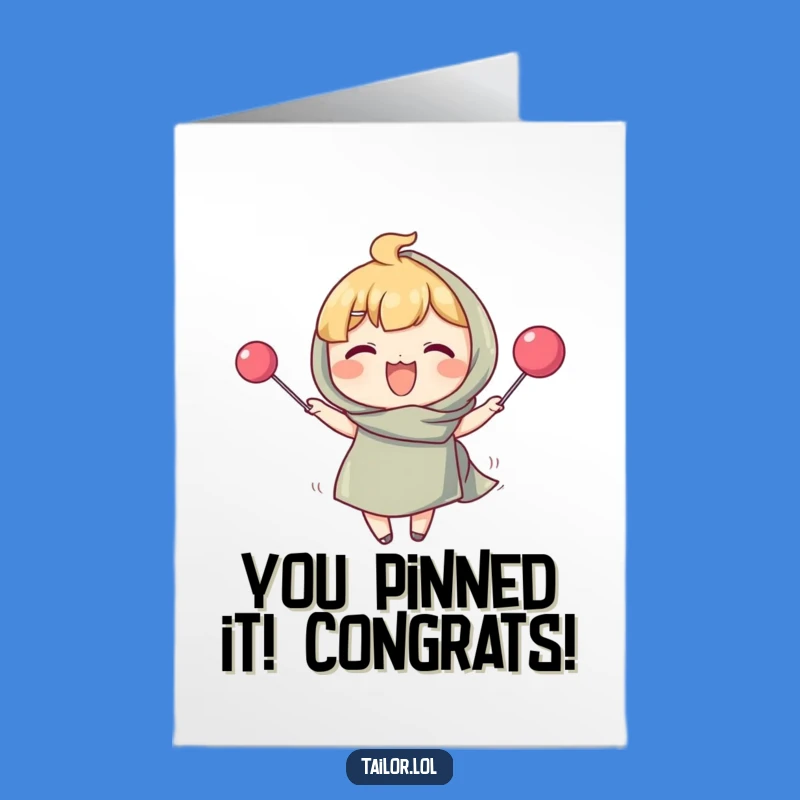 Free Printable Funny Congratulations Card - Giant Pin Sewing Achievement